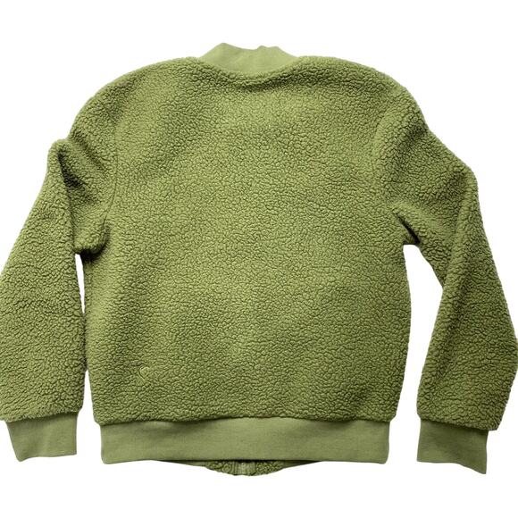 ZYIA ACTIVE Flying V Green Black Fleece Jacket Size Small Women Teddy Bear Fuzzy - Picture 5 of 12